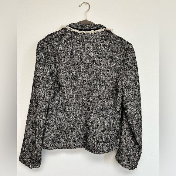 NWOT Talbots Blazer Black Tweed Classic Jacket Button Front Women’s Size 12 - Picture 5 of 6